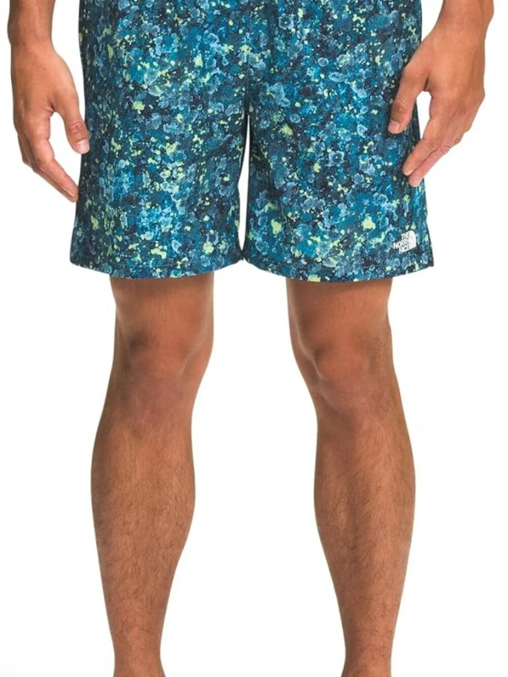 NWT The North Face Men's Wander Short 2.0 Quick Dry Beta Blue Lichen Print